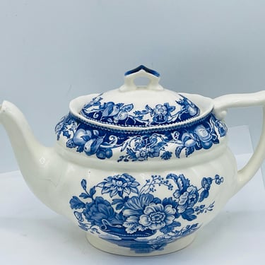 Royal Doulton Pomeroy Blue China Teapot- 1940's- Rare Item 