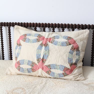 vintage wedding ring quilt pillow sham case 