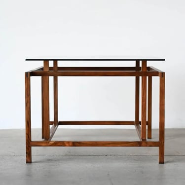 Henning Norgaard for Komfort Rosewood and Smoked Glass Side Table, ca. 1960