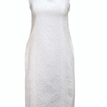 Carolina Herrera - Ivory Boucle Textured Sleeveless Sheath Dress Sz 4