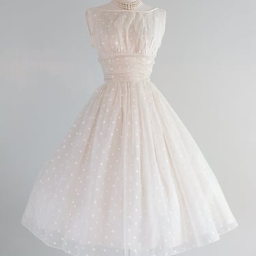 Classic 1950's Polka Dot Party Dress / Small