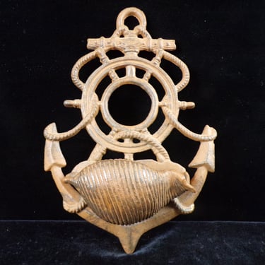 ws/Anchor and Seashell Plant Hanger, Cast Iron