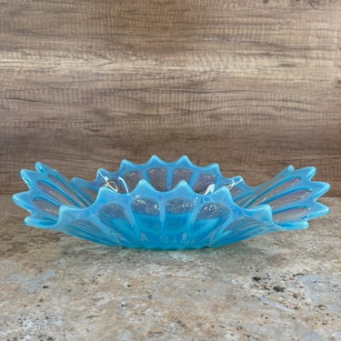 Fostoria Blueware Heirloom Blue Opalescent Oblong Bowl for Home Decor or Dining Room Table 