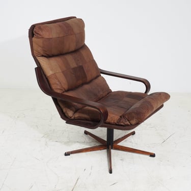 Patchwork Swivel Chair, 1970s 