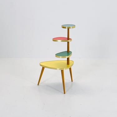 BIG German Plant Stand, Colorful Vintage Mid-Century Minimalist Indoor Plant Stand Side Table Retro table 