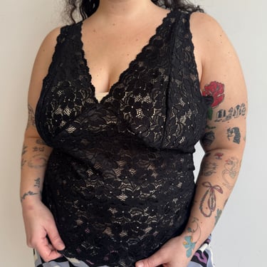 Vintage - Sheer Black Lace Tank (1X/2X)