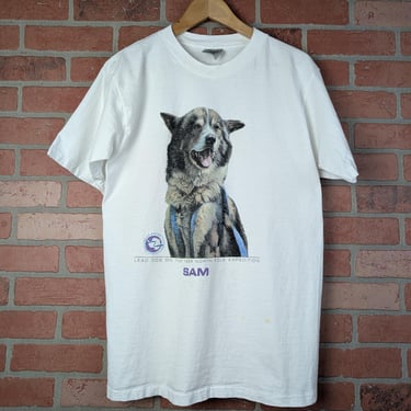 Vintage 1990 Sam "Lead Dog in the North Pole Expedition" ORIGINAL Graphic Tee - Large 
