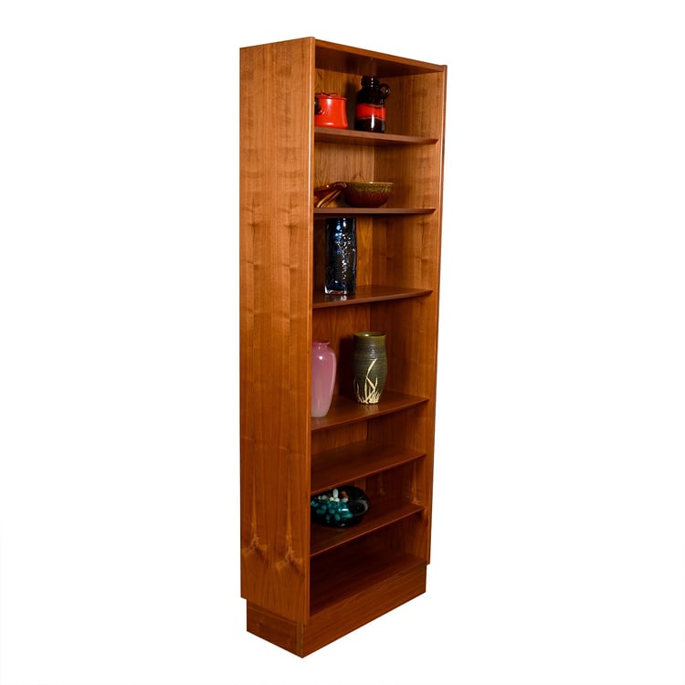 Danish Walnut 28&#8243; Compact Adjustable Shelf Bookcase