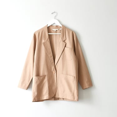vintage linen cotton blazer, 90s beige jacket 