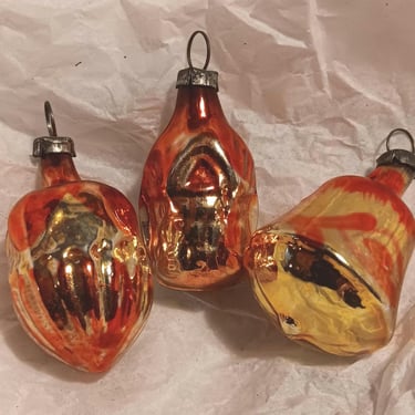 Midcentury Christmas Ornaments | Set of 3 | MCM Eastern European Glass Ornaments 