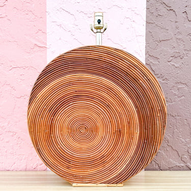 Large Round Pencil Reed Lamp