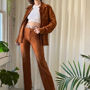 70s Buttery Soft Leather Pant Suit