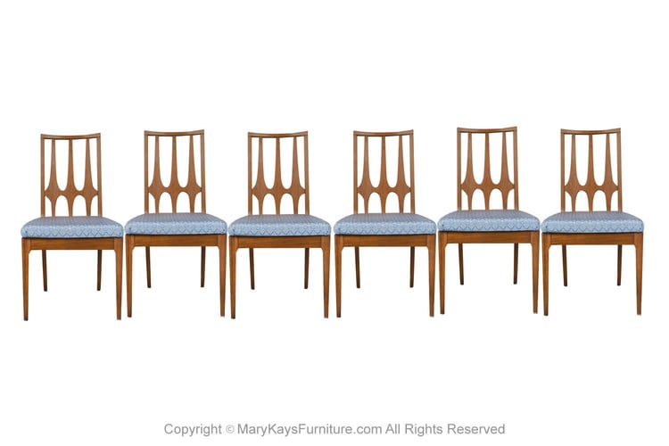 Mid Century Broyhill Brasilia Walnut Dining Chairs 