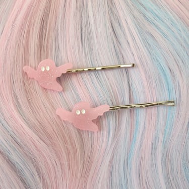 Ghost Hair Clip Pastel Pink Goth Barrette 