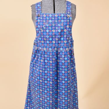 Blue Kaleidoscope Overall Dress By LL Bean, Jr. L