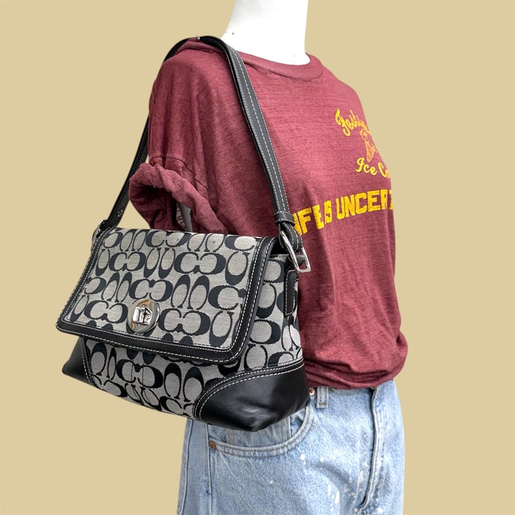美品✨COACH Hampton Shoulder Bag Black y2k xs2x