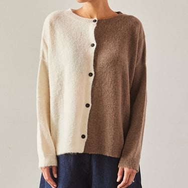 Baby Alpaca BiColor Sweater, Dark