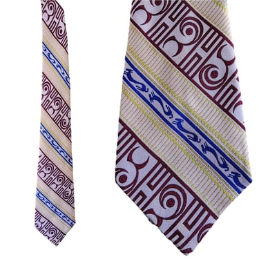 Vintage 70s Mens Wide Tie Bold Print Gazelles 