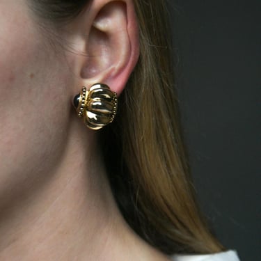 3014a / gold boucles d'oreilles croissant earrings 