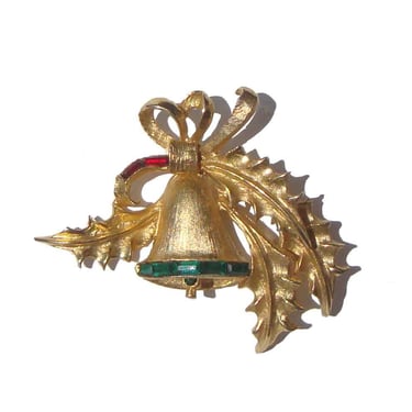 Vintage 60s Pell Christmas Bell Brooch Pin 