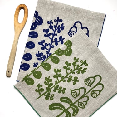 Linen tea towel Set, flowers, boho floral, kitchen goods, home gift, scandinavian 