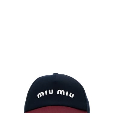 Miu Miu Women Two-Tone Cotton Baseball Cap