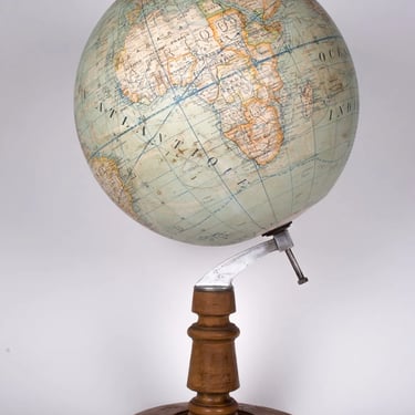 French 17&quot; Girard Barrere et Thomas antique terrestrial globe 17 inches