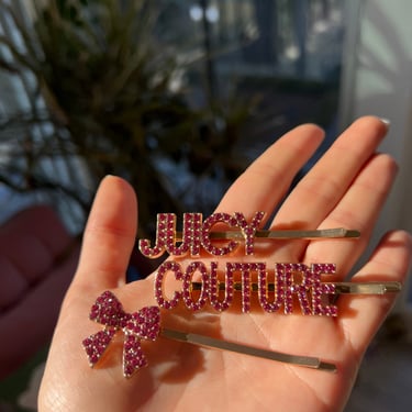 Juicy Couture Pink Rhinestone Hair Clips