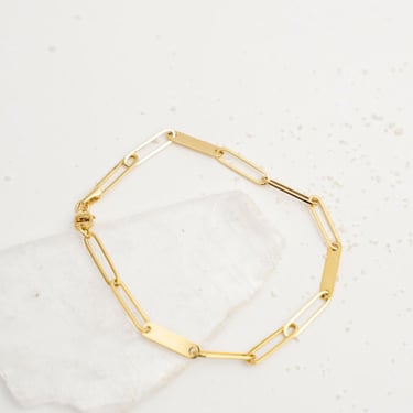 Paperclip Chain Bracelet - 14K Gold