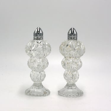 vintage crystal salt and pepper shakers 