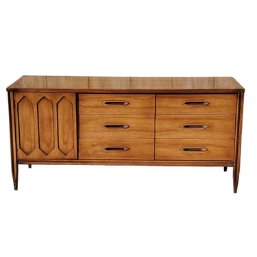 Mid Century Modern Lowboy Walnut Dresser by Hooker Furniture With Mirror 