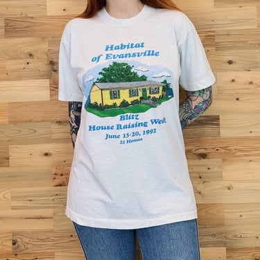 Vintage 1992 Habitat for Humanity of Evansville Tee Shirt T-Shirt 