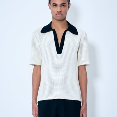 Jil Sander Men Open-Knit Polo Shirt