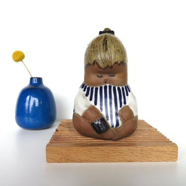 Vintage Lisa Larson Johanna Figurine, Gustavsberg Sweden Ceramics Kids Series Sculpture 