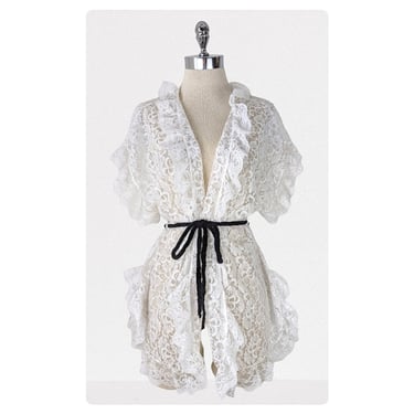 vintage 90's lace robe (Size: S)