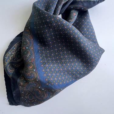 Black Silk Paisley Scarf