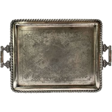 Large Antique Rockford Silver Plate Co. Two-Handle Rectangular Tray c. 1885 
