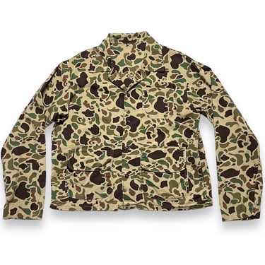 Vintage 1970s Frogskin Camouflage Cotton Ripstop Shirt/Jacket ~ L ~ Vietnam War ~ Camo ~ Duck Hunter ~ Beo Gam 