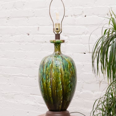 Glazed Green Potters Lamp