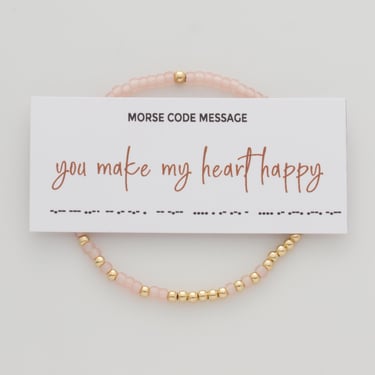 You Make My Heart Happy Morse Code Bracelet | Secret Message Jewelry | Hidden Message Bracelet | Meaningful Gift | Valentine's Day Gift 