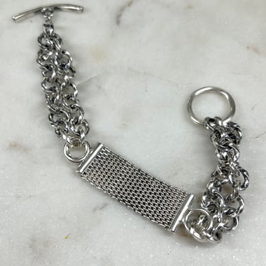 Sonja Fries | Chain Bracelet with mesh in Sterling Silver toggle closure