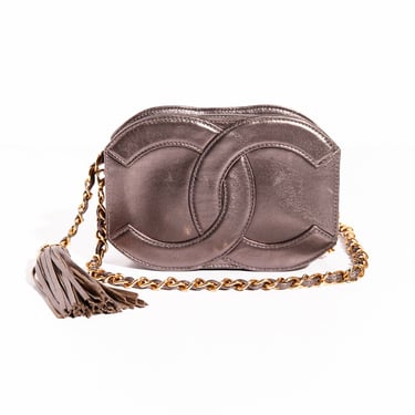 CHANEL 1989-1991 Pewter Lambskin 