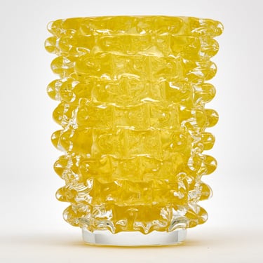 Yellow Murano Glass Rostrate Vase