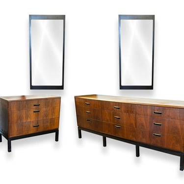 Mid Century Modern Jack Cartwright Founders Credenza Dresser & Mirrors Set 