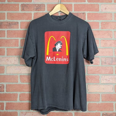 Vintage 90s Mclenin ORIGINAL Mcdonalds Germany Parody Tee - Large 