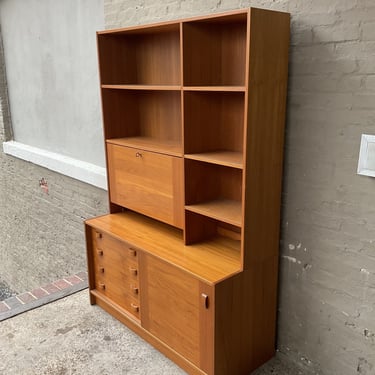 Domino Mobler Danish Modern Wall Unit with Drop Down Desk
