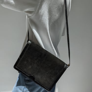 Vintage Saks Fifth Avenue Onyx Suede Shoulder Bag