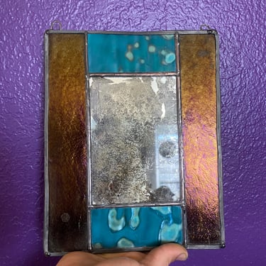 Stained Glass Framed Antiqued Mirror 