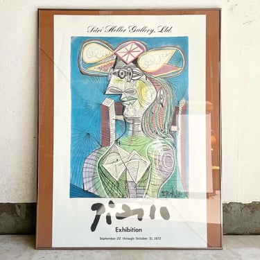 Vintage Original Pablo Picasso Exhibit Poster Sari Heller Gallery 1972 NO FRAME