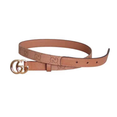 GUCCI- NWT Pink Skinny Supreme Canvas Belt, 70cm